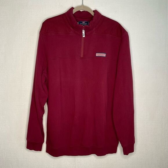 Vineyard Vines Sweater Mens Large Raspberry Performance 1/4‎ Zip Pullover Golf - Picture 4 of 8